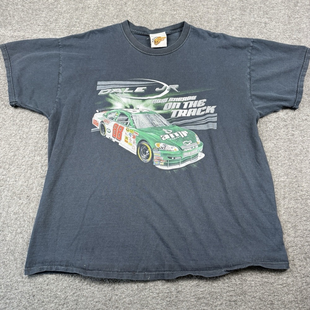Vintage Dale Earnhardt Jr Shirt Mens 2XL Black 88 NASCAR Racing AMP Energy Car
